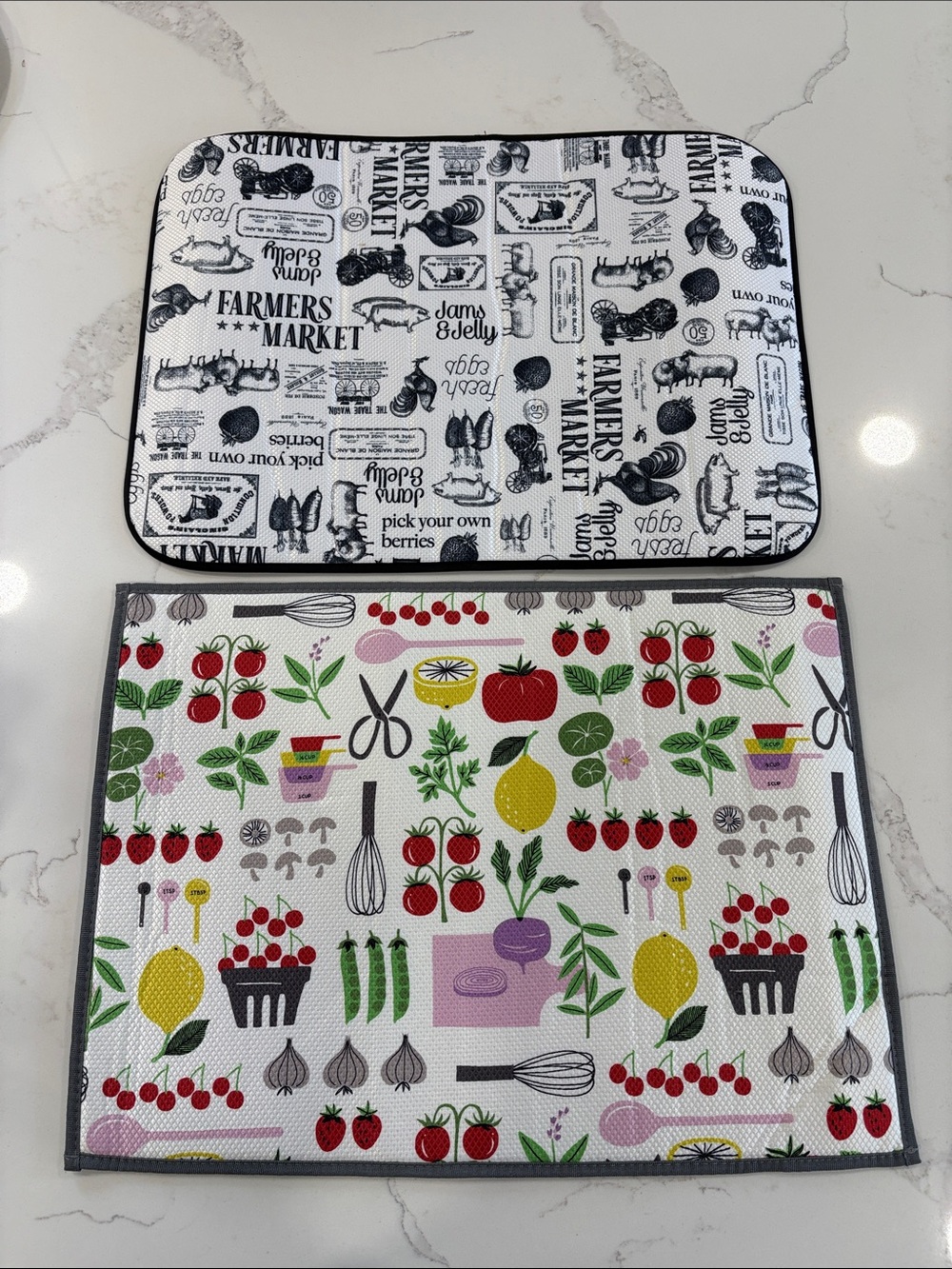 Set of 2 Kitchen Dish Drying Mats - Kate Spade & Cynthia Rowley
